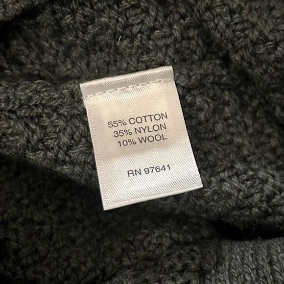 J. Jill Forest Green Cable Knit Sweater Tunic Size Medium Cotton Wool Blend EUC - Picture 7 of 9